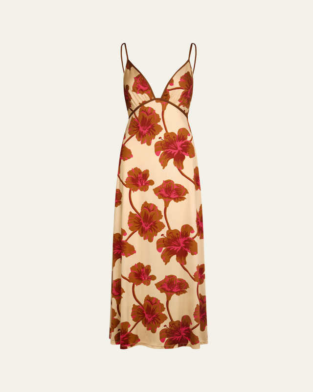 Sendero De Astromelias Empire-Waist Ankle Dress